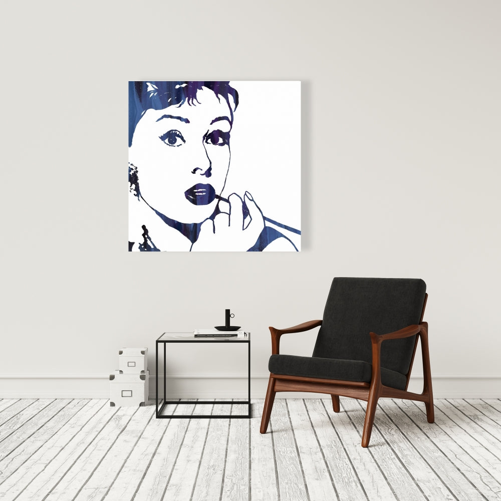 Blue Retro Audrey Hepburn Canvas - Cigarillo Home Decor