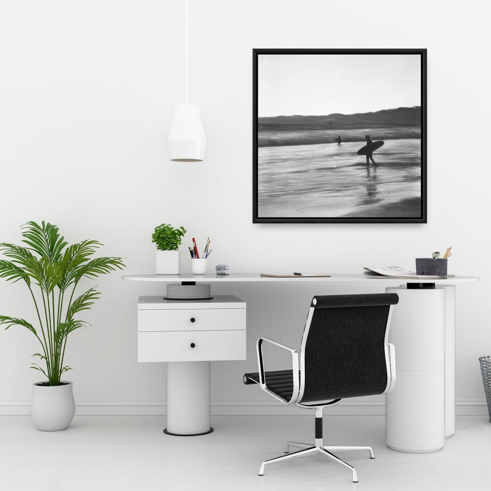 Toile de chambre à coucher « Surfeurs côtiers » | Décoration murale encadrée