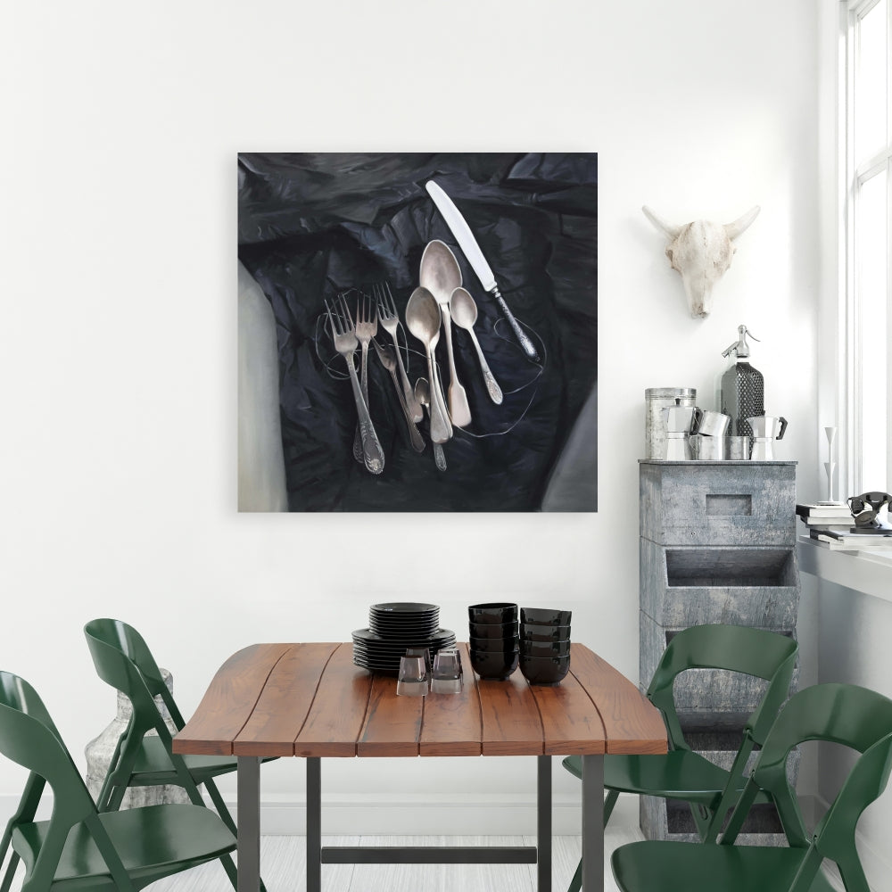 Vintage Cutlery Still Life Canvas | Kitchen Home Decor Art