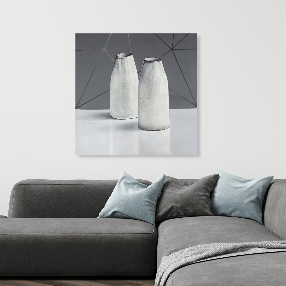 Toile monochrome blanche pour cuisine - Vases décoratifs pour la maison