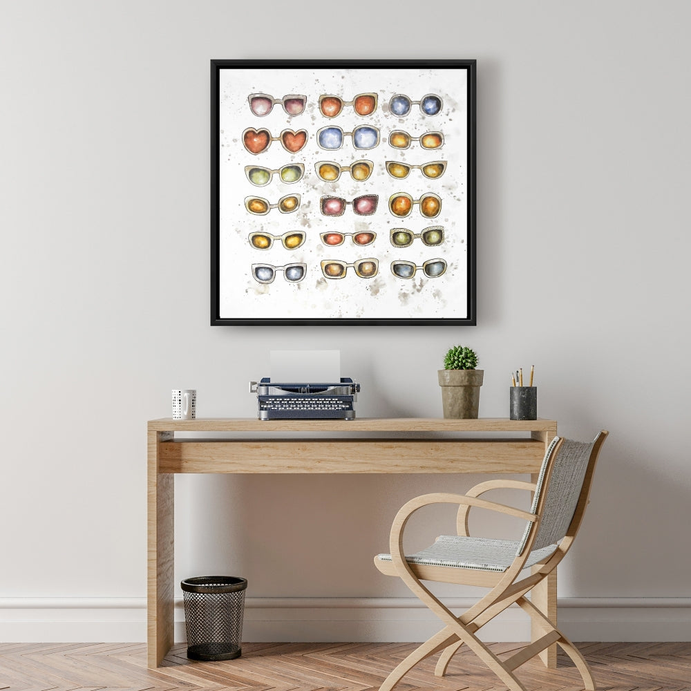 Women's Sunglasses Yellow Framed Canvas | Home Decor Art