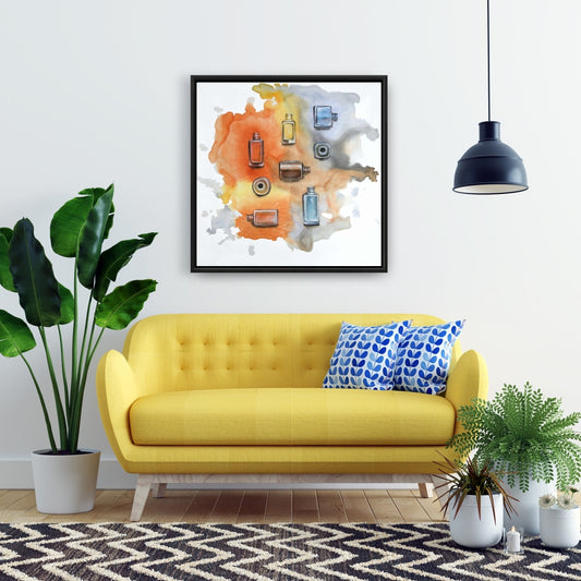 Toile encadrée pour chambre bleue - Décoration d'intérieur avec vernis à ongles