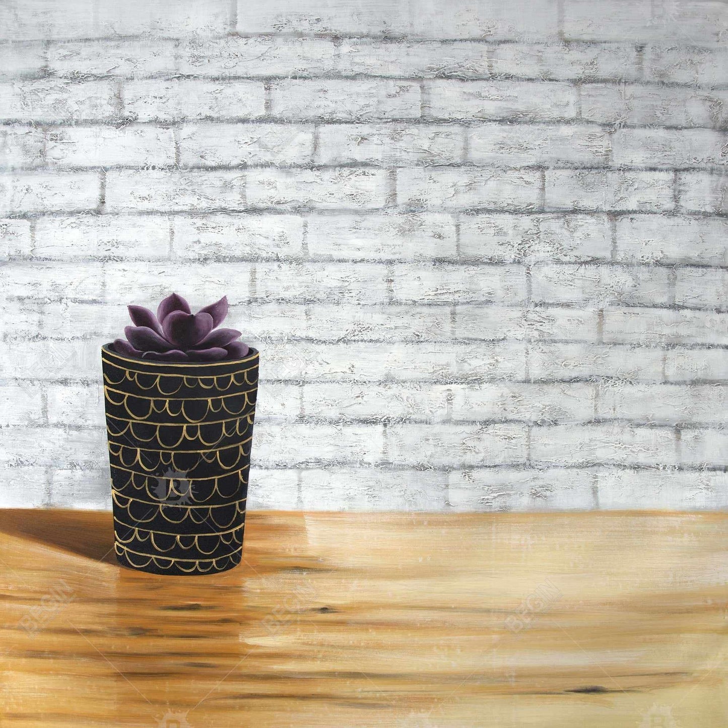 Succulente en pot | Toile encadrée florale et botanique