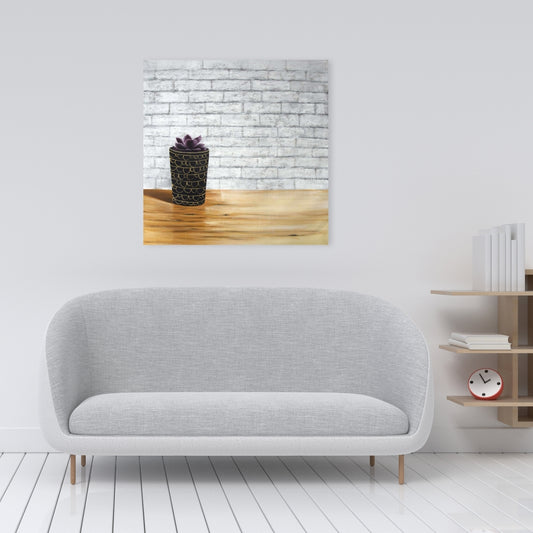 Succulente en pot | Toile botanique florale pour décoration intérieure