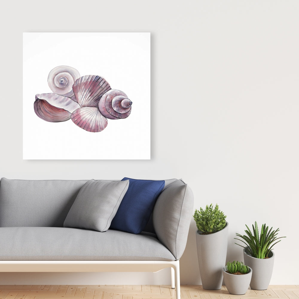 Toile marine « Coquillages » | Décoration murale de salle de bain côtière