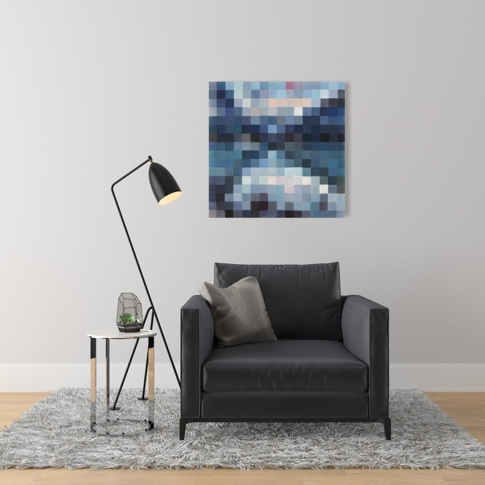 Pixelated Mountainous Landscape Canvas - Modern Bedroom Decor