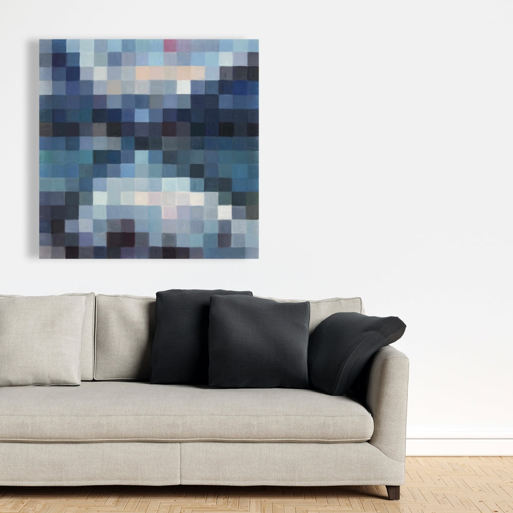 Pixelated Mountainous Landscape Canvas - Modern Bedroom Decor