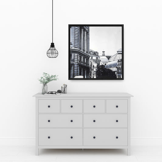 Hyperrealist Blue Framed Canvas | Historic Downtown Decor