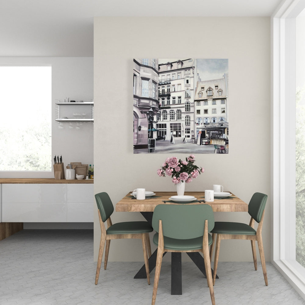 Toile « Scène de rue en Allemagne » | Décoration de chambre hyperréaliste