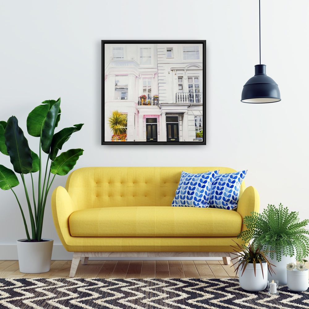 West Coast Houses Canvas | White Framed Art for Home Decor