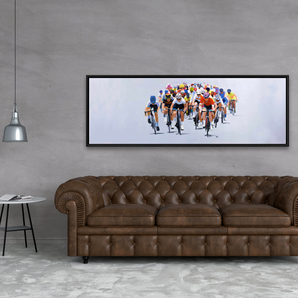 Cycling Competition Framed Canvas | Sports Home Decor Art
