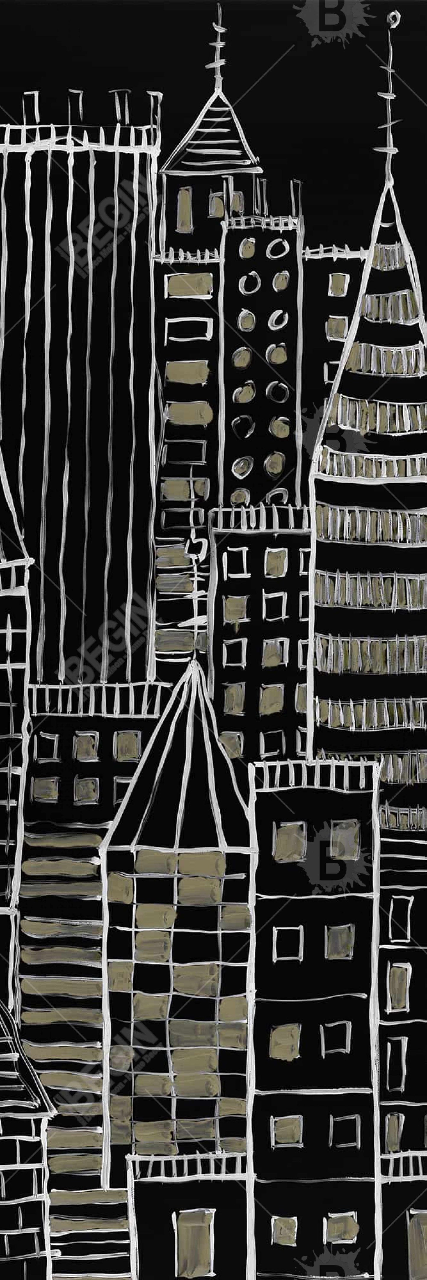 Illustrative Dark City Canvas - Unique Home Decor Wall Art