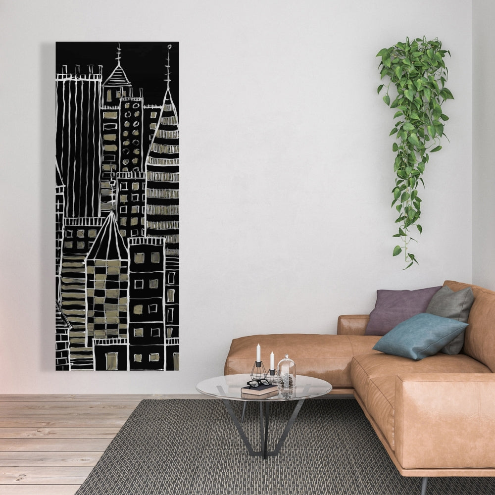 Illustrative Dark City Canvas - Unique Home Decor Wall Art