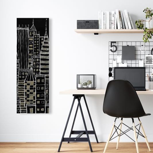 Illustrative Dark City Canvas - Unique Home Decor Wall Art