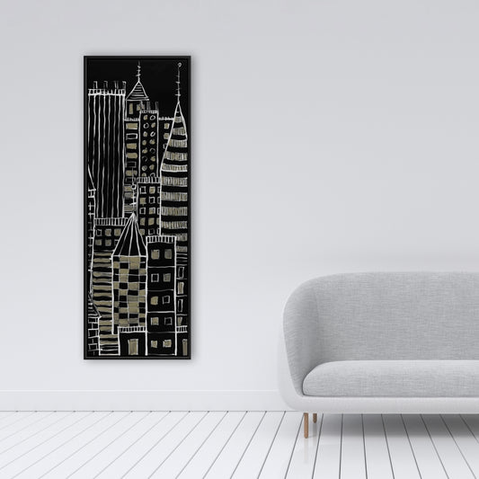 Toile encadrée illustrative « Ville sombre » - Décoration d'intérieur