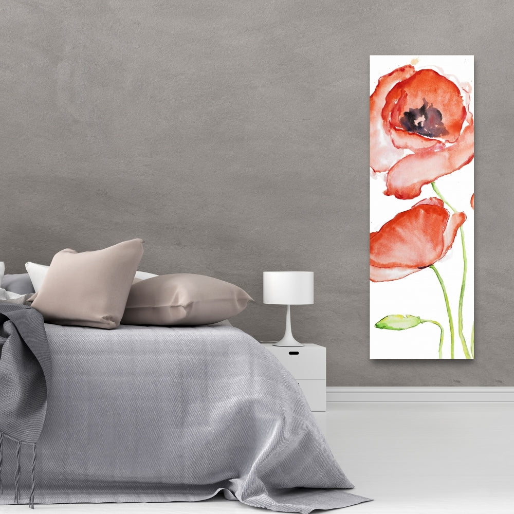 Watercolor Poppies Botanical Bedroom Canvas | Home Decor Art