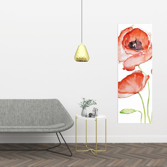 Watercolor Poppies Botanical Bedroom Canvas | Home Decor Art