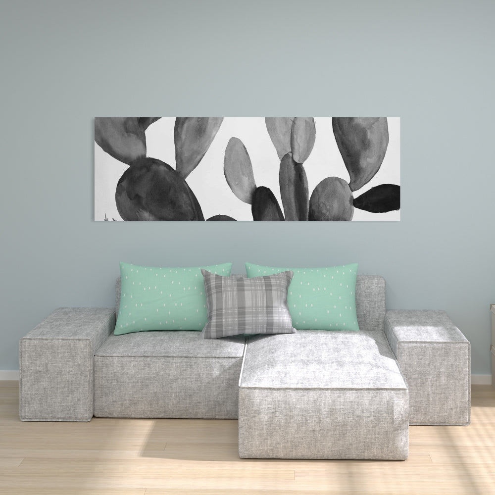 Grayscale Cactus Exotic Bedroom Floral Canvas | Home Decor