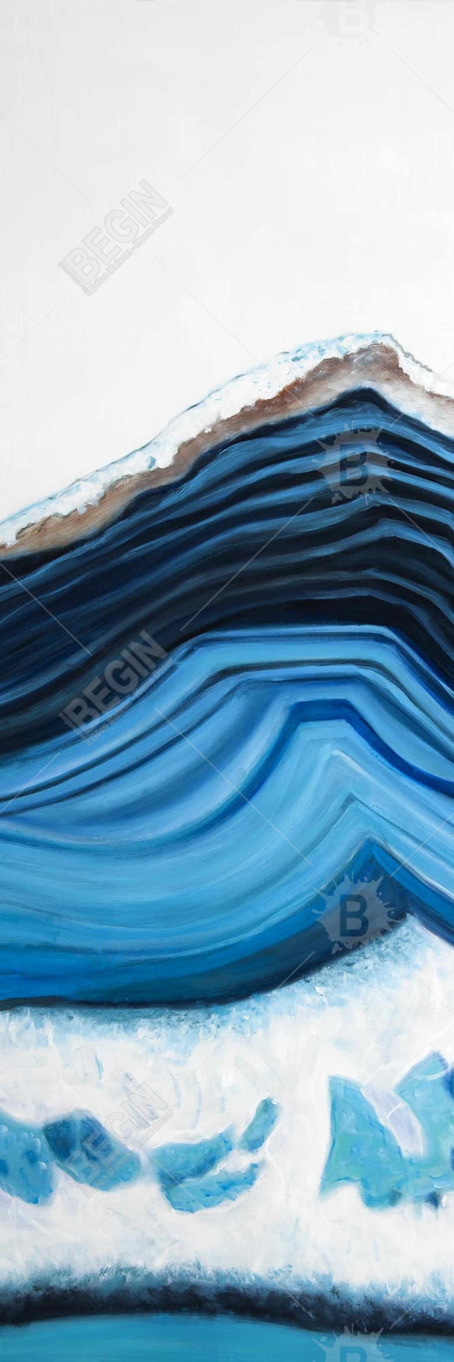Blue Geode Profile Canvas | Object Blue Framed Wall Art