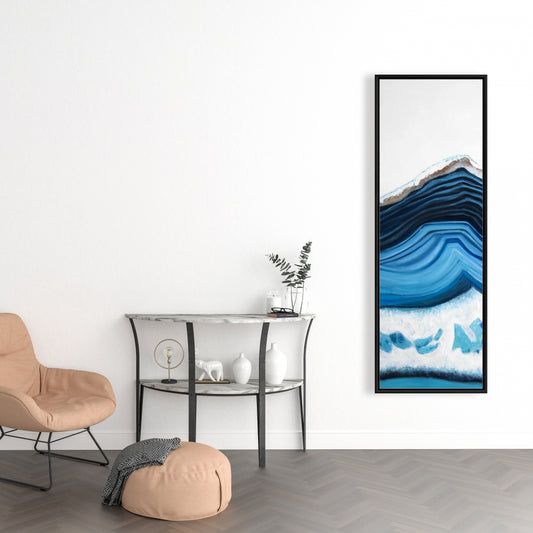 Toile Profil Géode Bleue | Décoration murale encadrée Objet Bleu