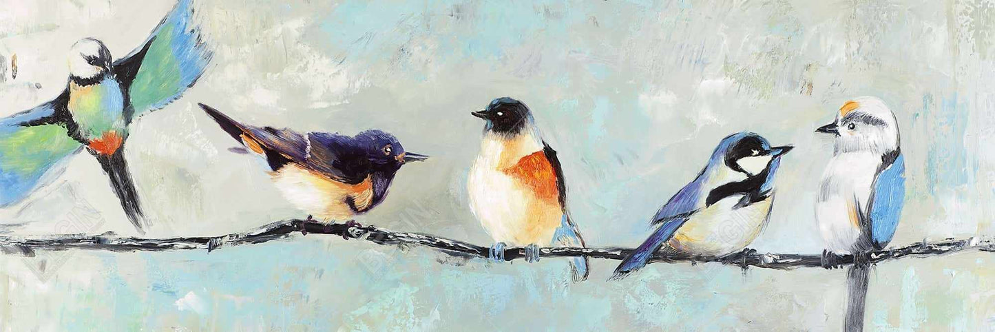 Small Colorful Birds Framed Canvas | Home Decor Wall Art