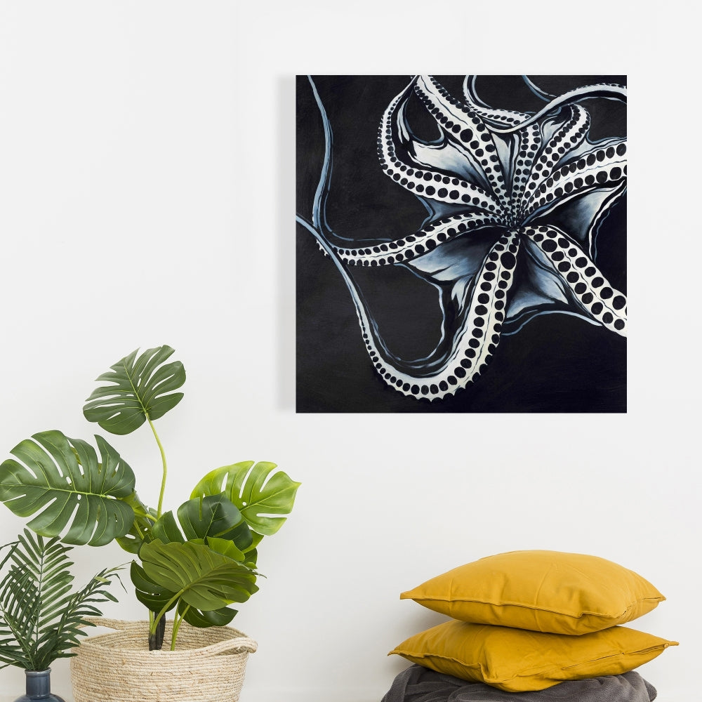 Octopus Tentacle Canvas - Blue Aquatic Bathroom Home Decor