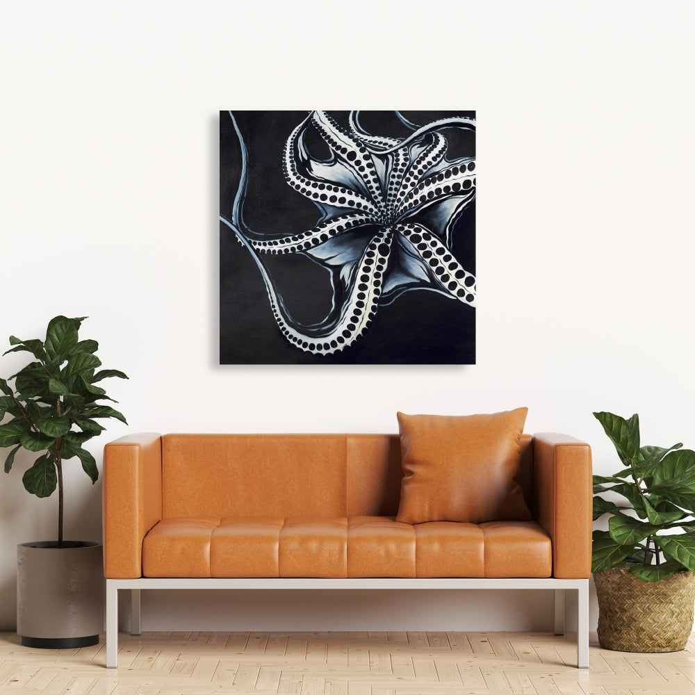 Octopus Tentacle Canvas - Blue Aquatic Bathroom Home Decor