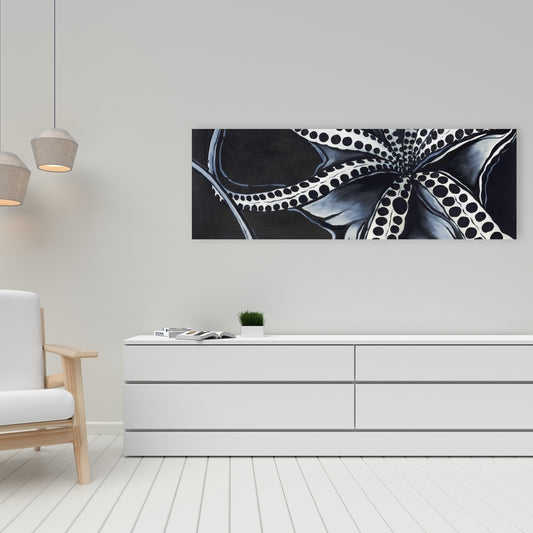 Octopus Tentacle Canvas - Blue Aquatic Bathroom Home Decor