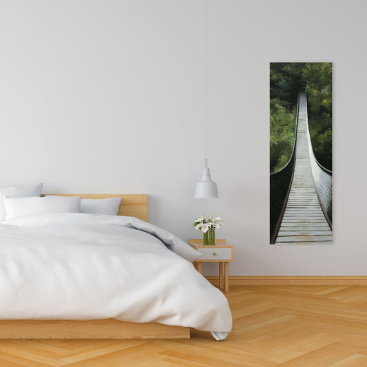 Suspended Bridge in Forest Canvas - Modern Tree Landscapes
