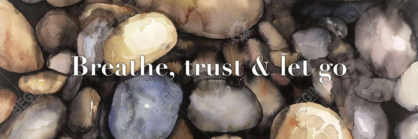 Blue Hygge Minerals Canvas - Breathe, Trust & Let Go Decor