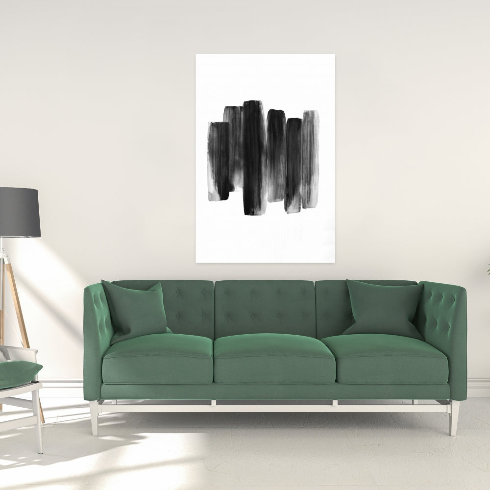 Abstract Bedroom Canvas | Black Shapes Home Decor Art