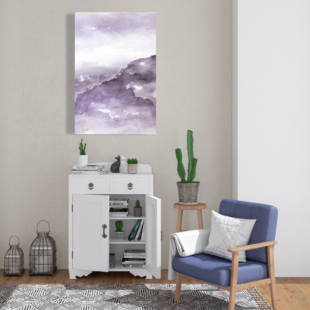 Nebula Canvas Art - Purple Bedroom Shapes | Home Decor