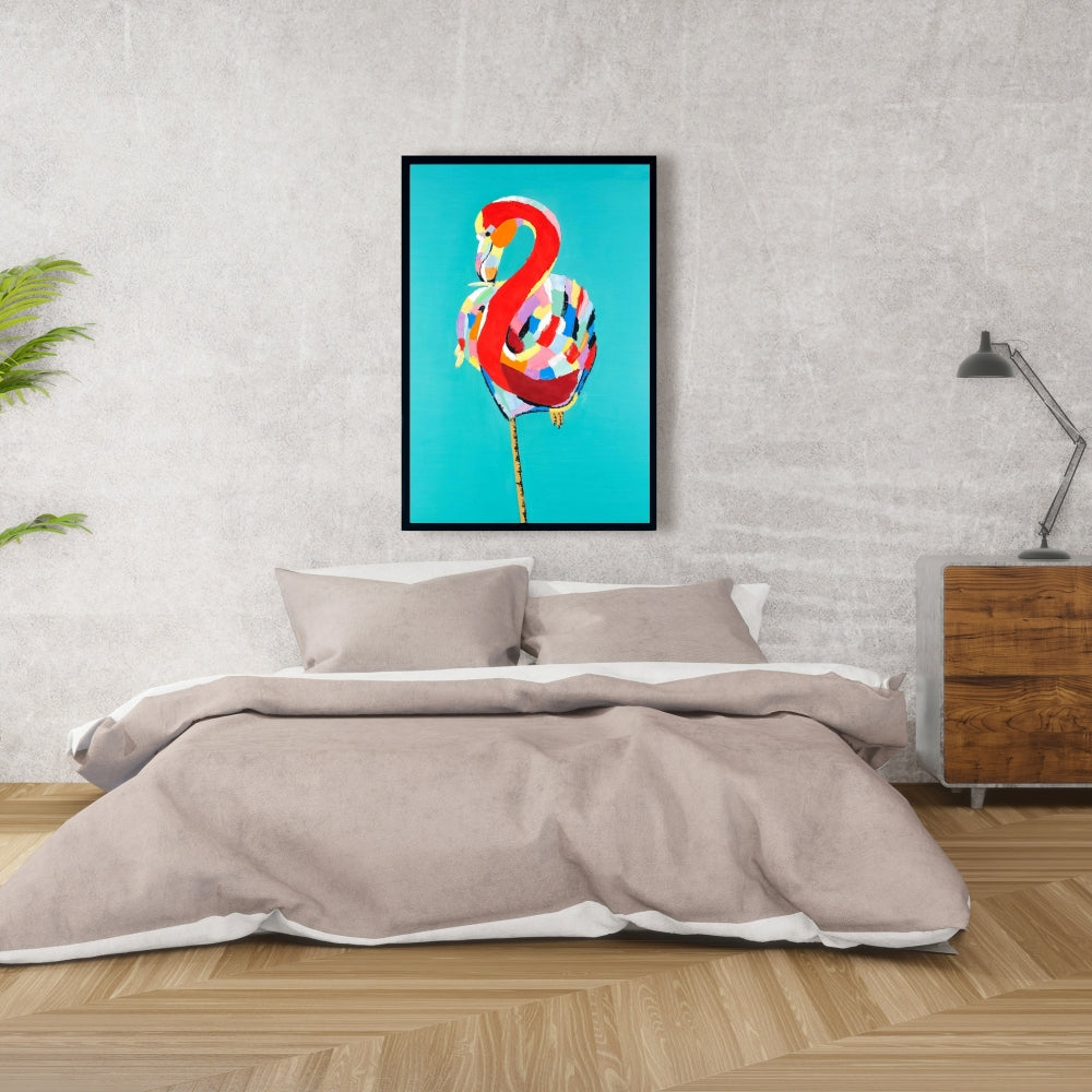 Colorful Flamingo Exotic Bird Canvas | Home Decor Wall Art