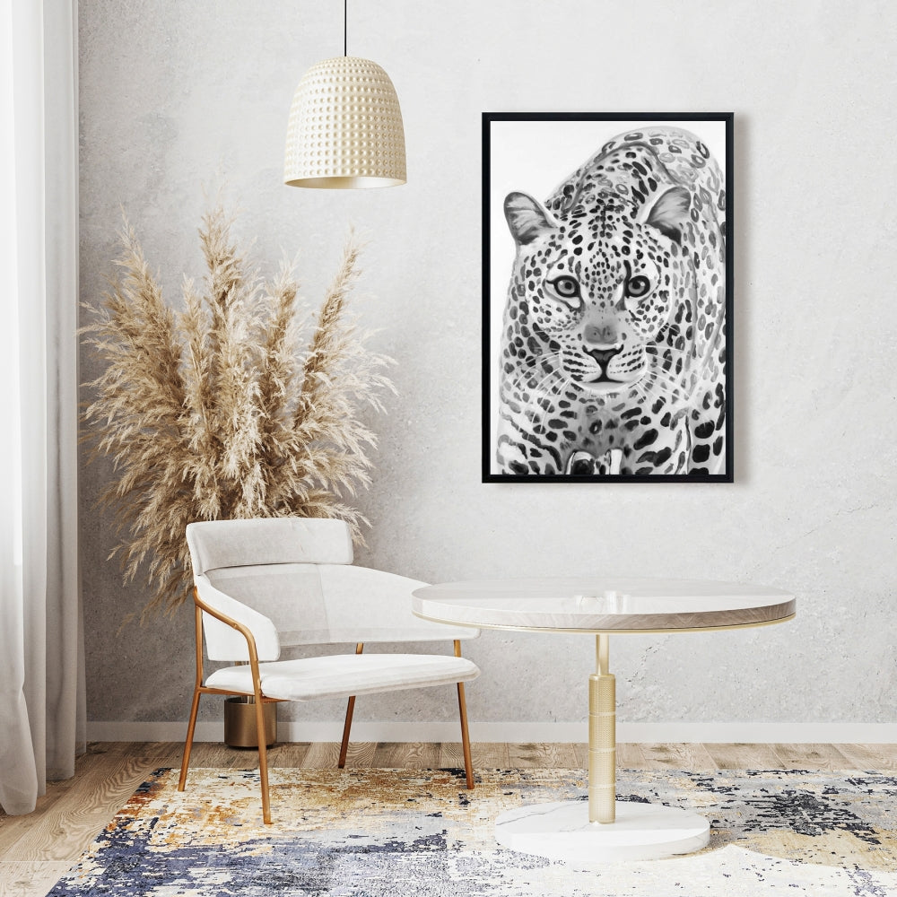 Leopard Ready to Attack - African Canvas Art for Home Decor