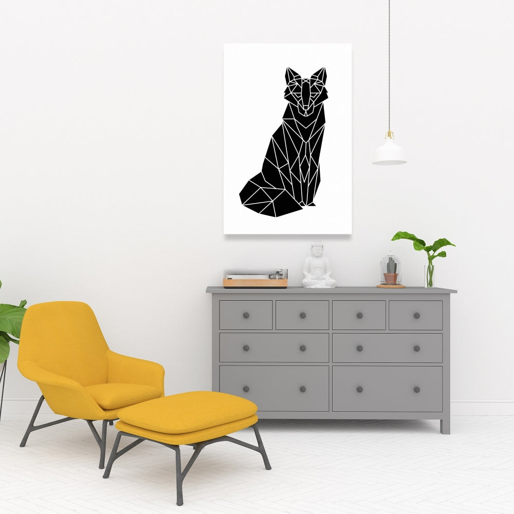 Geometric Fox Canvas | Bedroom Decor | Animal Shapes Art