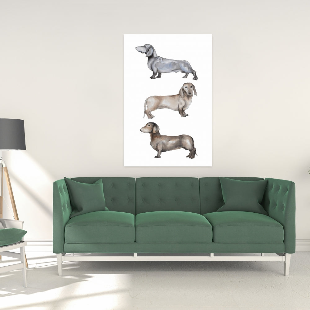 Small Dachshund Dog Canvas - Brown Pets Animals Home Decor