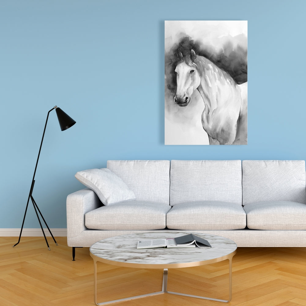 Minimalist Domino Horse Canvas | Farm Animal Home Decor