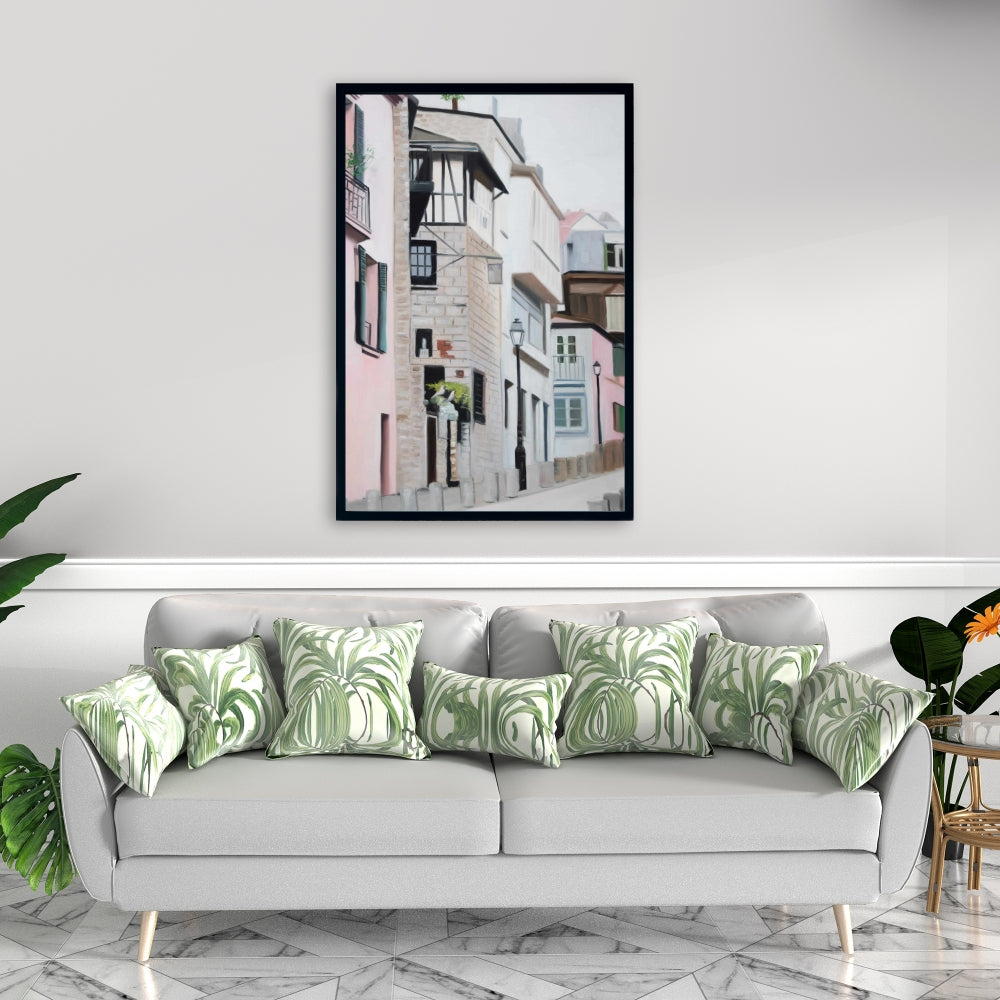 Brown Building Canvas - Street in Montmartre Paris Wall Art
