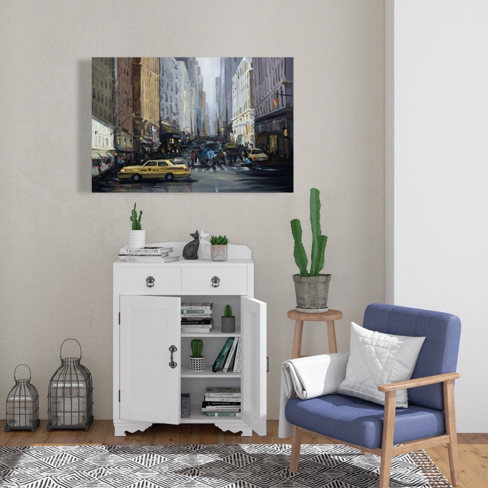Brown Industrial Cities Canvas - In the City Home Decor Art