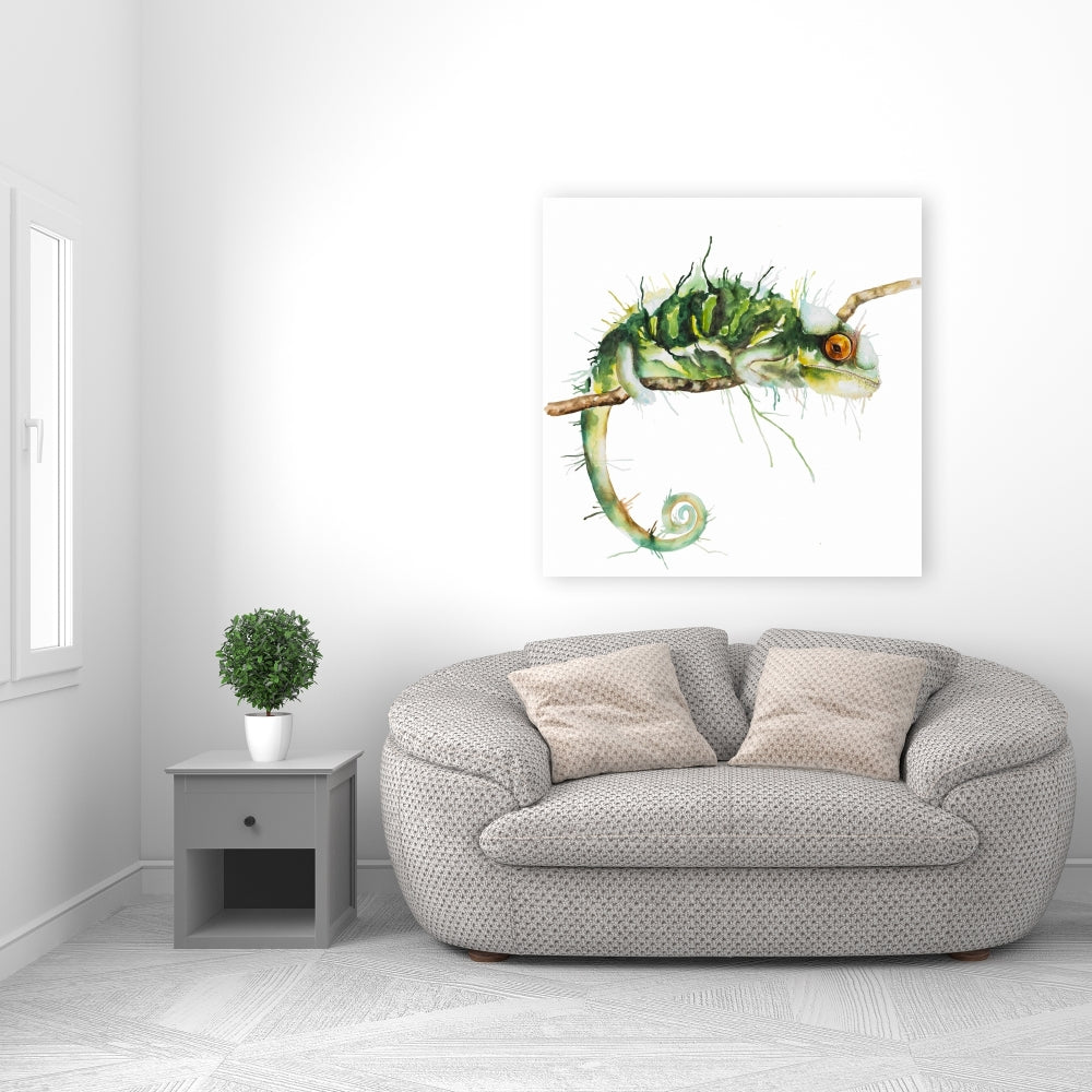 Chameleon on the Lookout Canvas - Reptile Home Decor Art