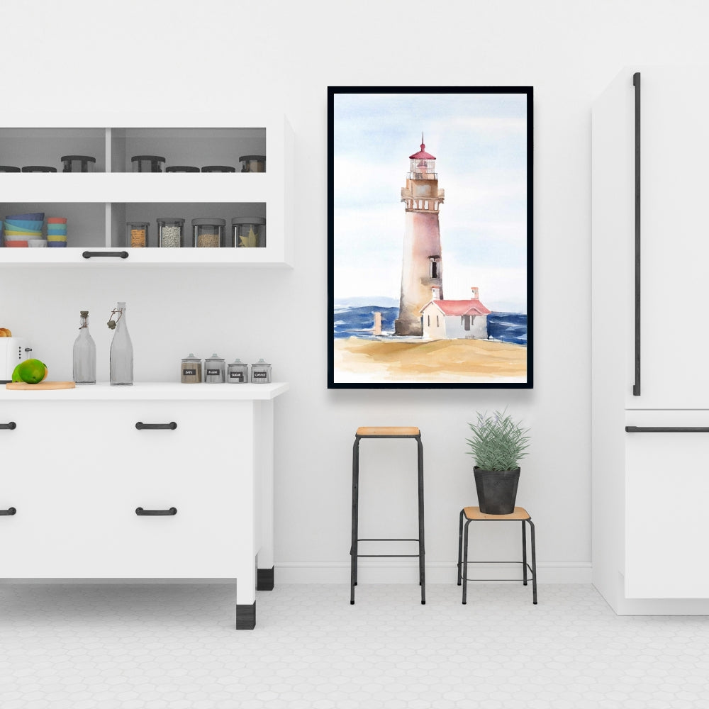 Toile du phare de Yaquina Head, Oregon - Décoration côtière marine