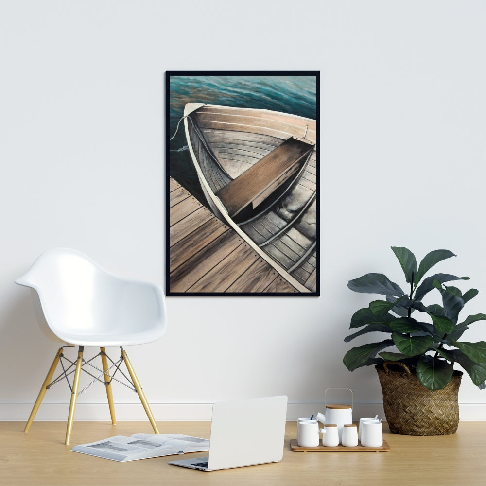 Abandoned Rowboats Coastal Canvas - Boat Bedroom Wall Art Decor