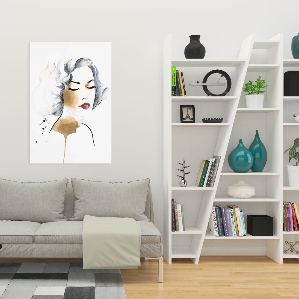 Toile de chambre minimaliste – Décor aquarelle femme classique