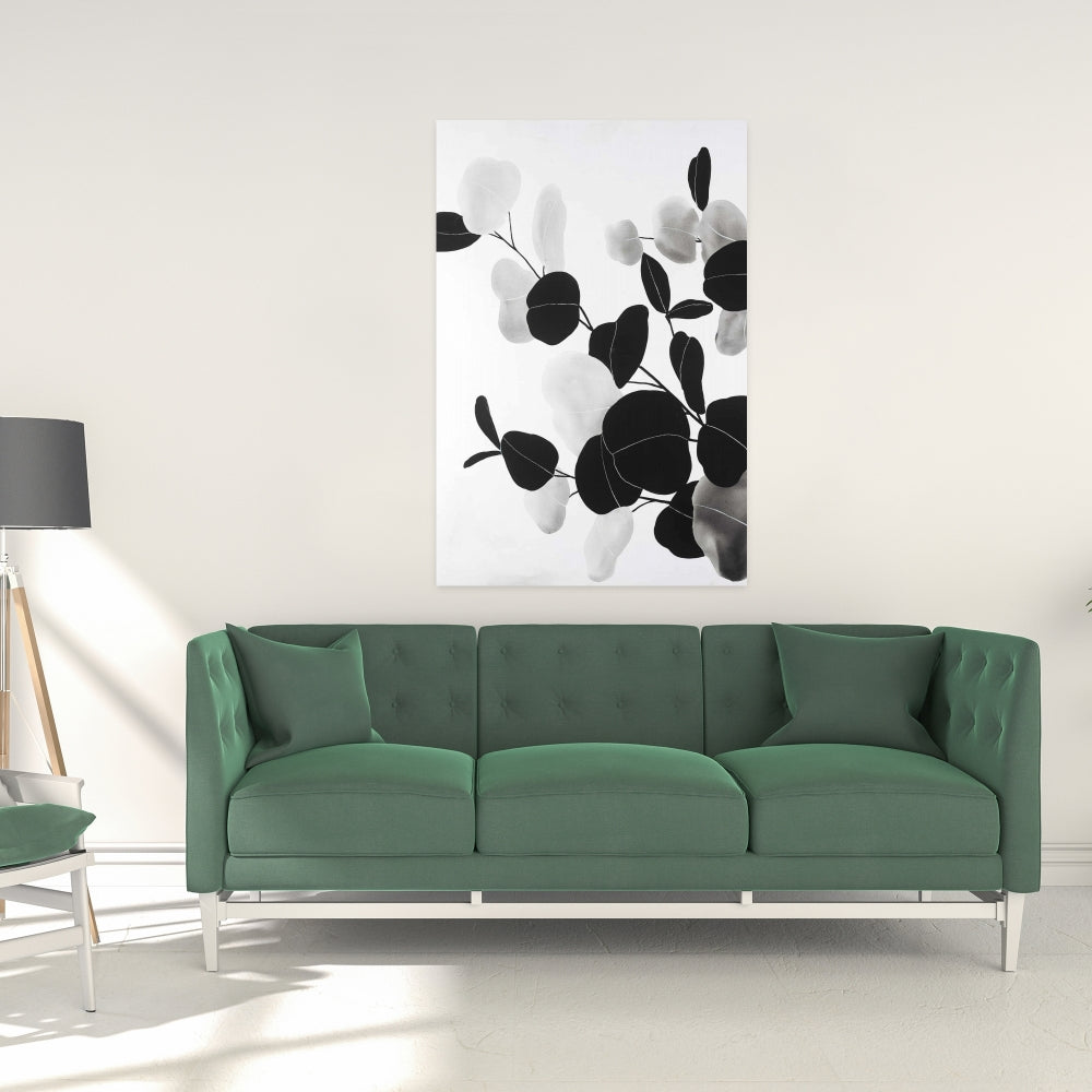 Minimalist Grayscale Branches Canvas - Floral Bedroom Decor
