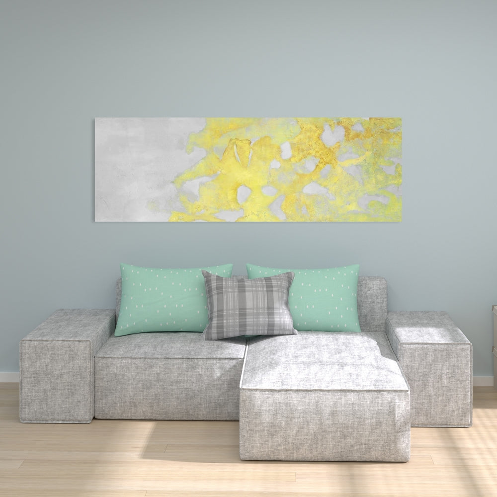 Gold Erosion Abstract Industrial Gray Canvas | Home Decor