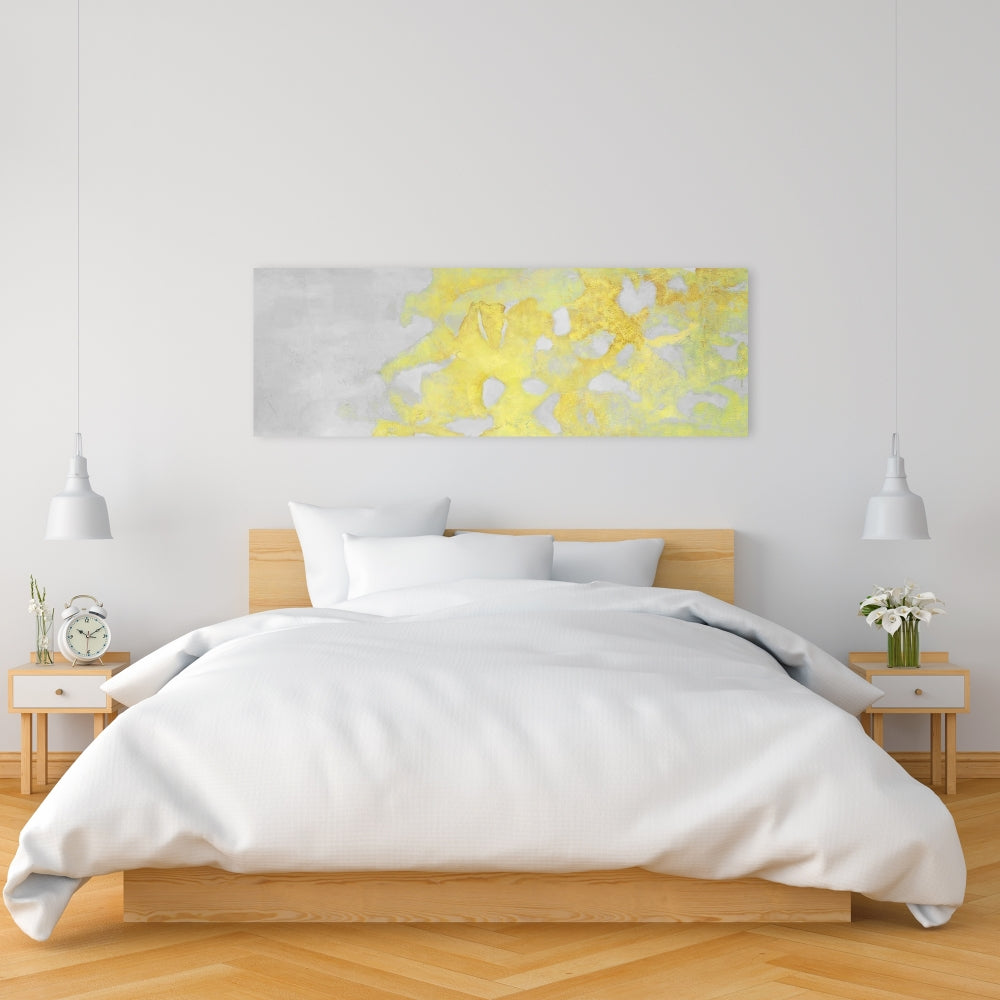 Gold Erosion Abstract Industrial Gray Canvas | Home Decor