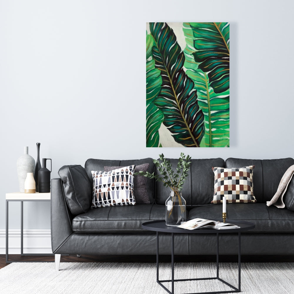 Exotic Plant Leaves Canvas | Floral Botanical Bedroom Decor