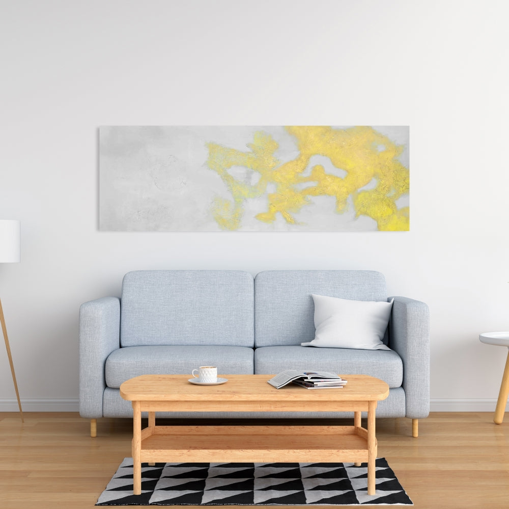 Gold Stains Abstract Canvas - Modern Bedroom Decor Art