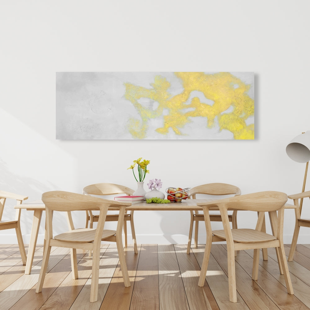 Gold Stains Abstract Canvas - Modern Bedroom Decor Art