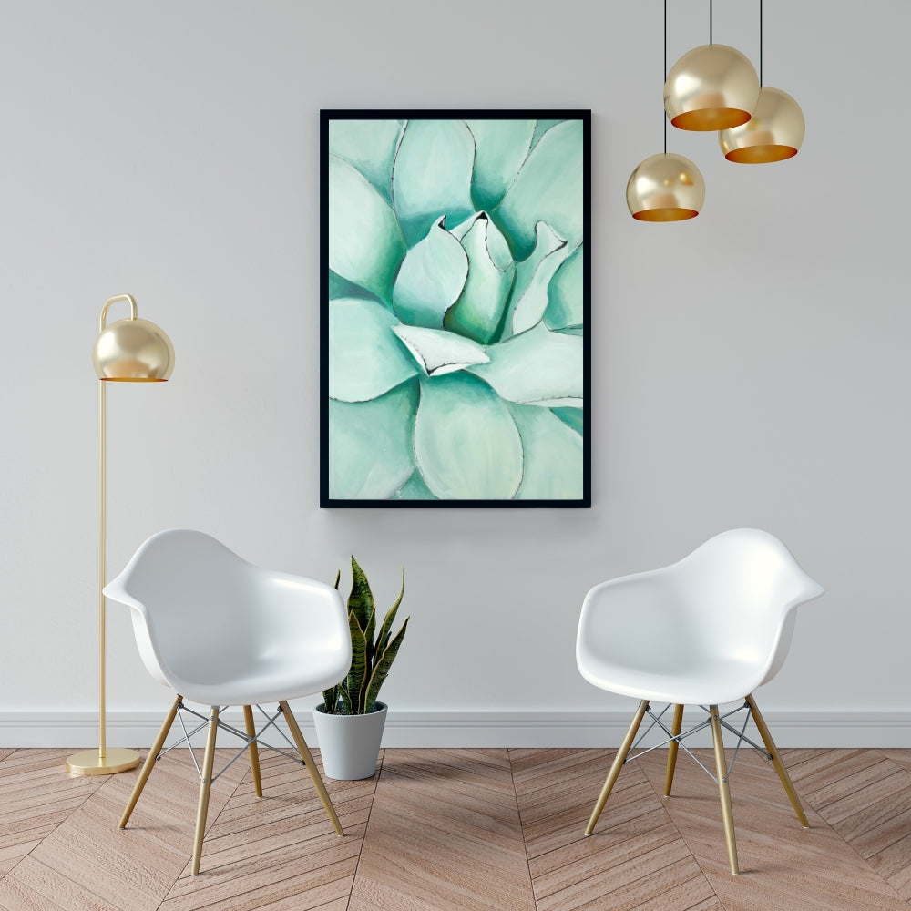Succulent Closeup - Contemporary Floral Canvas for Home Decor